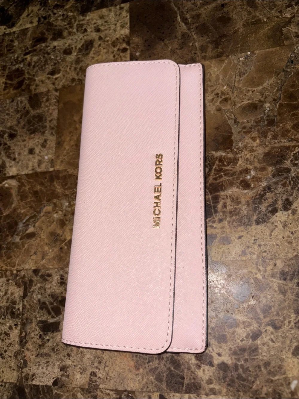 Michael Kors Blush Pink Leather Jet-Set Slim Wallet